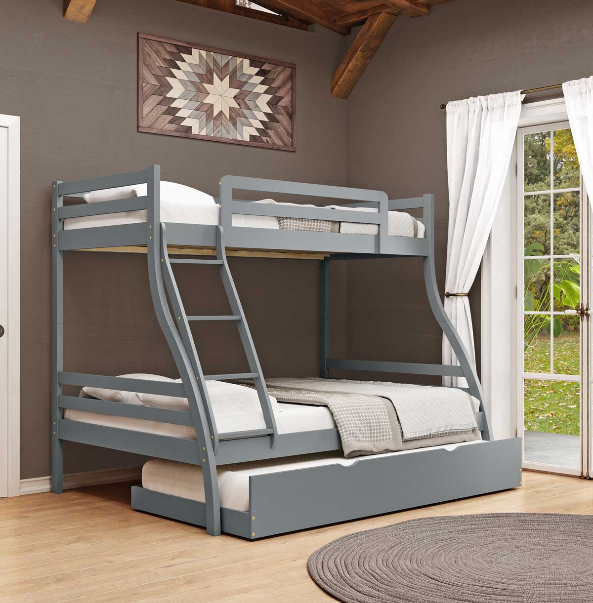 Bunked Bed con cama auxiliar